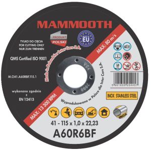 Disque de coupe MAMMOOTH M.CI41.A60RBF.115.1/B