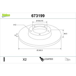 Bromsskiva VALEO 673199