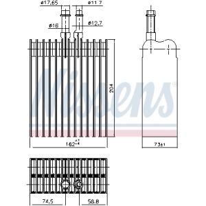 Evaporador, aire acondicionado NISSENS 92378