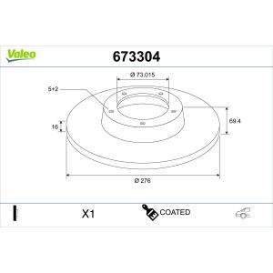 Bremsscheibe VALEO 673304