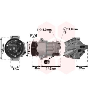 Compressor, ar condicionado VAN WEZEL 0100K133