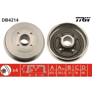 Jarrurumpu, 1 kpl TRW DB4214