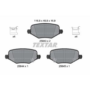Jeu de plaquettes de frein TEXTAR 2584301, arrière