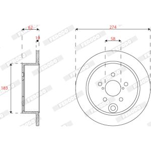 Discos de freno FERODO DDF2560C hinten, macizo, 2 Pieza