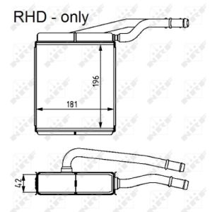 Scambiatore di calore, riscaldamento interno NRF 54226