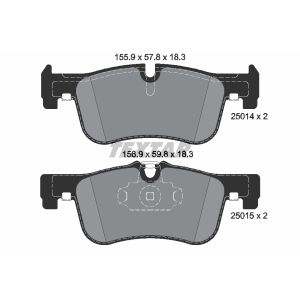 Bromsbeläggssats TEXTAR 2501401, fram