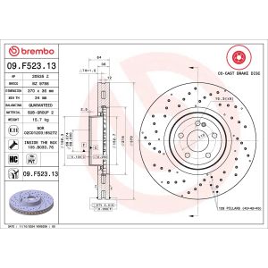 Disco de travão BREMBO 09.F523.13, 1 Peça