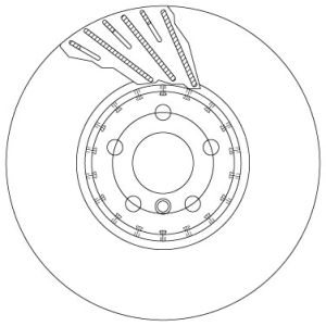 Remschijf TRW DF6891S voorkant, geventileerd, sterk gecarboniseerd, 1 Stuk