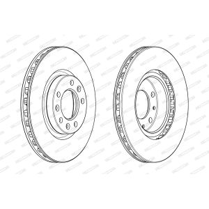 Jarrulevy FERODO DDF2401C-1 edessä, tuuletettu, 1 kpl