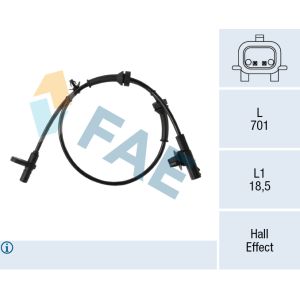 Sensor do ABS traseiro, direito FAE 78762