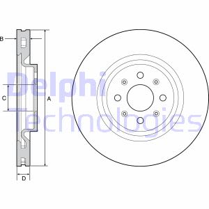 Discos de freno DELPHI BG4456 vorne, ventilado , 2 Pieza