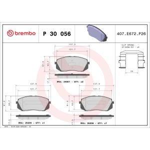 Jarrupalasarja BREMBO P 30 056, edessä
