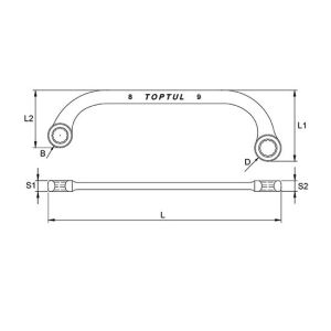 Ringsleutel TOPTUL 10x12 mm gebogen