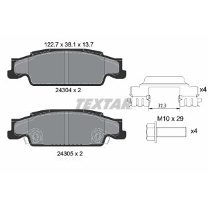 Bremsbelagsatz TEXTAR 2430402, Hinten