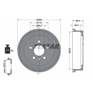 Bremstrommel TEXTAR 94022600