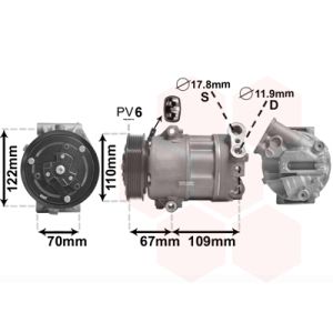 Compressor, ar condicionado VAN WEZEL 1700K408