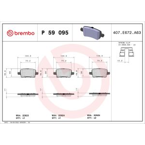 Bremsbelagsatz BREMBO P 59 095