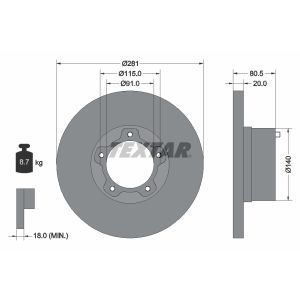 Disque de frein TEXTAR 92031500 avant, plein, 1 Stück