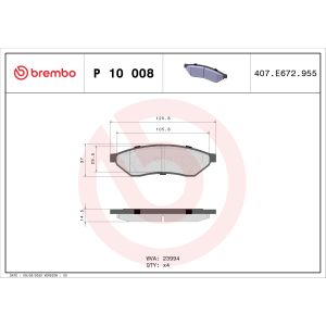 Levyjarrun jarrupalasarja BREMBO P 10 008