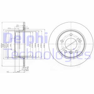 Dischi freno DELPHI BG3948C posteriore, completo, 2 pezzo