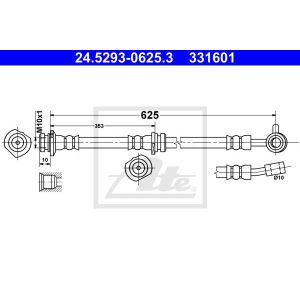 Bremsschlauch ATE 24.5293-0625.3, Rechts