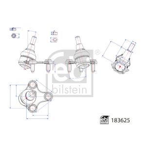 Giunto di supporto/guida FEBI BILSTEIN 183625