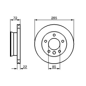 Disque de frein BOSCH 0 986 479 212 avant, ventilé, hautement carbonisé, 1 pièce