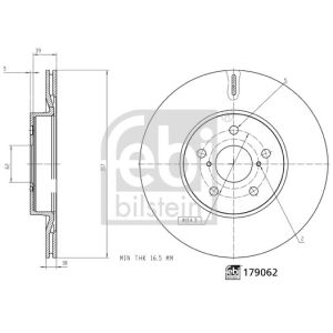 Bremsscheibe FEBI BILSTEIN 179062 hinten, belüftet, 1 Stück