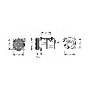 Compressor, ar condicionado AVA COOLING VOAK095