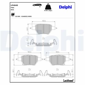 Jogo de pastilhas para travão de disco DELPHI LP4049