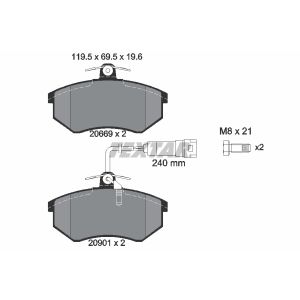 Set di pastiglie freno TEXTAR 2066922, fronte