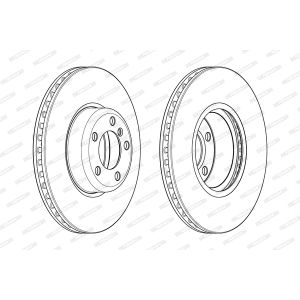 Remschijf FERODO DDF2403C-1 voorkant, geventileerd, 1 stuk