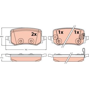 Jeu de garnitures de frein TRW GDB2615
