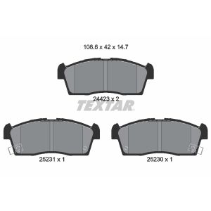 Kit de plaquettes de frein, frein à disque TEXTAR 2442302, Avant