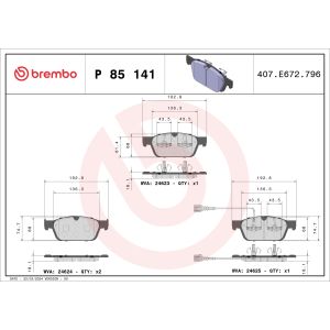 Brembo P 85 030 Pastiglie Freno Anteriori – Kit Auto – WVA 21866/21868