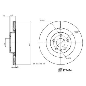 Disco de travão FEBI BILSTEIN 171444, 1 Peça