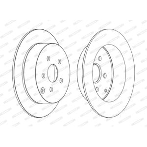 Disque de frein FERODO DDF1485C arrière, plein, 2 Stück