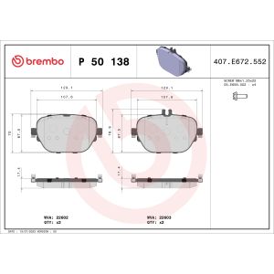 Bremsbelagsatz BREMBO P 50 138