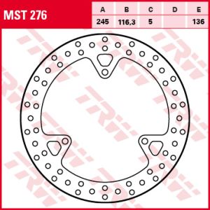 Disque de frein TRW MST276, 1 pièce