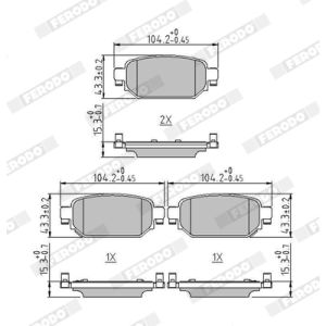 Set di pastiglie freno FERODO FDB5247, posteriore