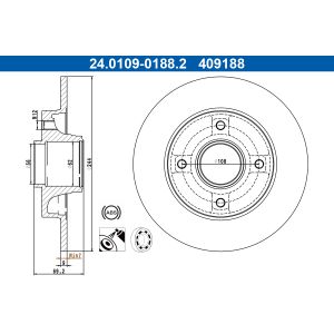Disque de frein ATE 24.0109-0188.2