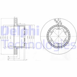 Jarrulevy DELPHI BG9015 takana, tuuletettu, 1 kpl