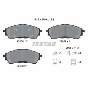 Juego de pastillas de freno TEXTAR 2268801, delante