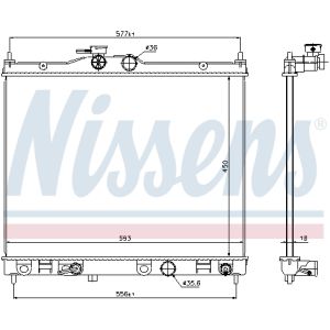 Radiador, refrigeración de motor NISSENS 67369