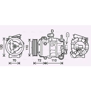 Compresor, aire acondicionado AVA COOLING SAK026