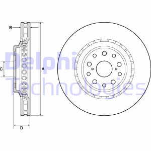 Disco de freno DELPHI BG9187C vorne, ventilado , 1 Pieza