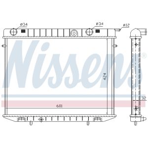 Radiador, refrigeración de motor NISSENS 63244