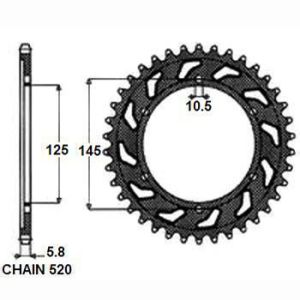 Tandwiel achter SUNSTAR SUNR1-3541-45