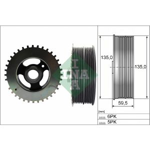 Riemenscheibe, Kurbelwelle INA 544 0152 10