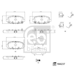 Conjunto de pastilhas de travão, travão de disco FEBI BILSTEIN 184237